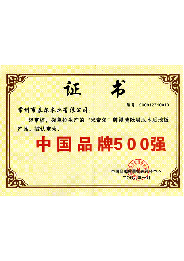 中國(guó)品牌500強(qiáng)